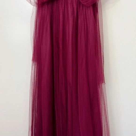 Jenny Yoo Black Cherry Tulle Annabelle Feminine Bridesmaid Dress - Picture 10 of 16